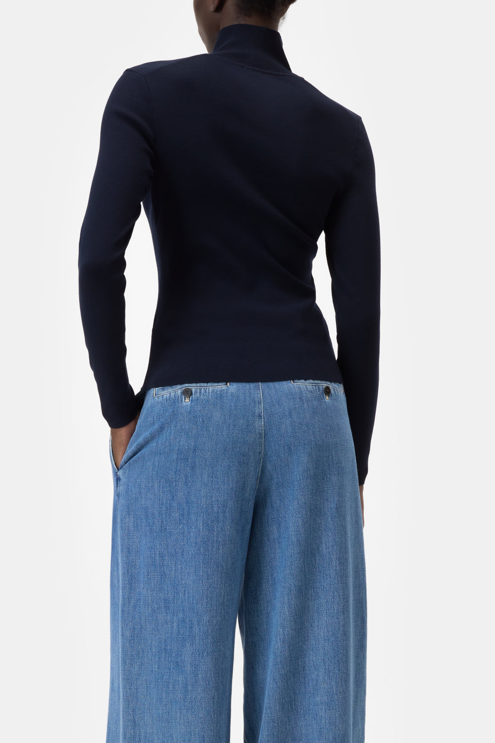 Longsleeve halfzip dark blue