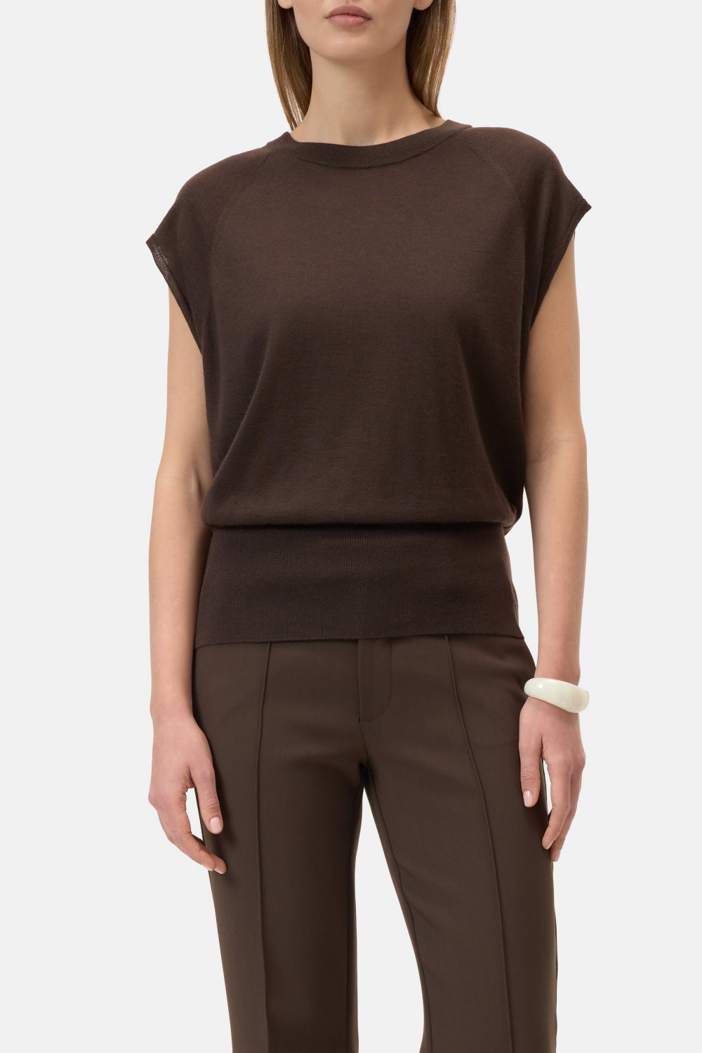 Top sleeveless mable brown
