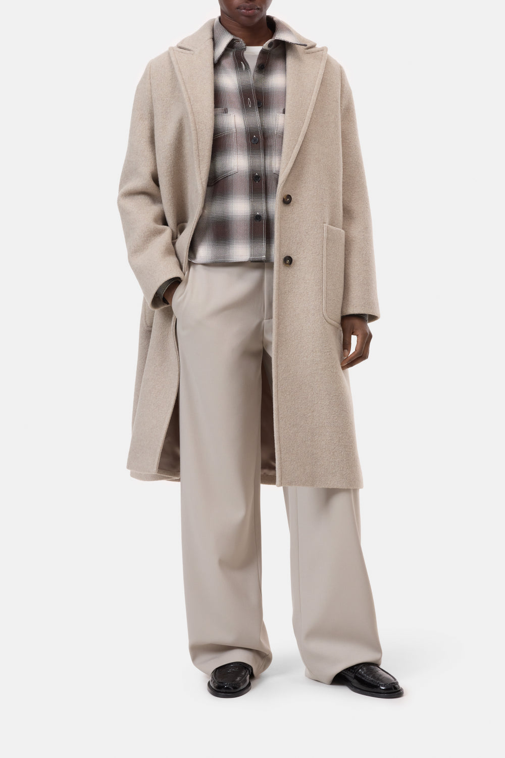 Coat italian silt grey beige