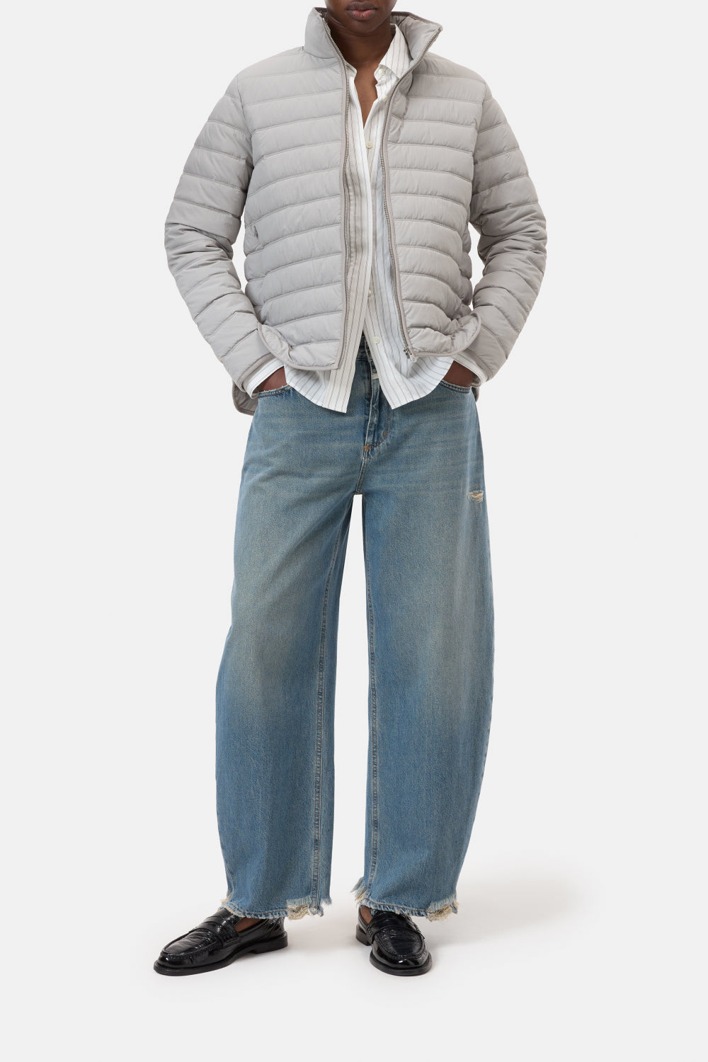 Jacket quilted zip grey