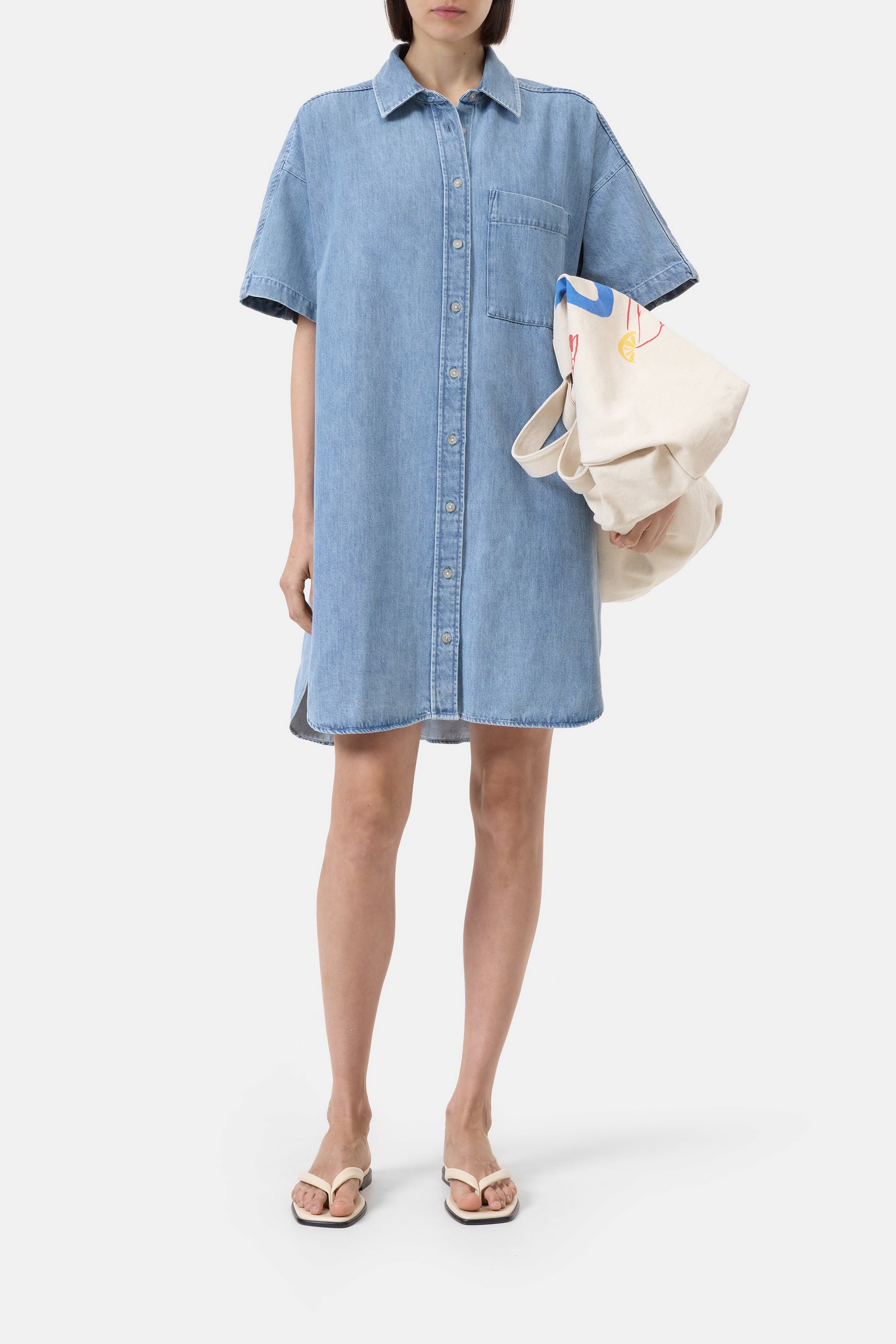 Shirt dress light blue