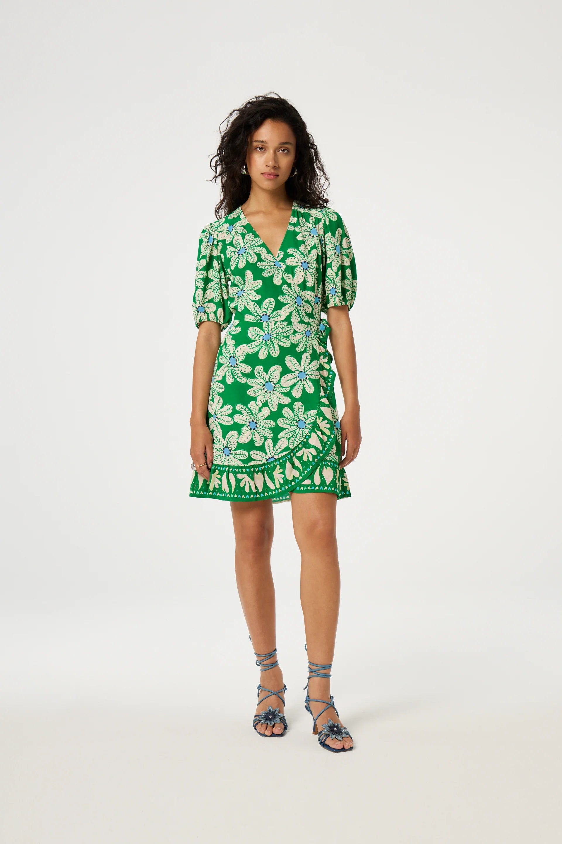 Dress Ariel bali palm green glow