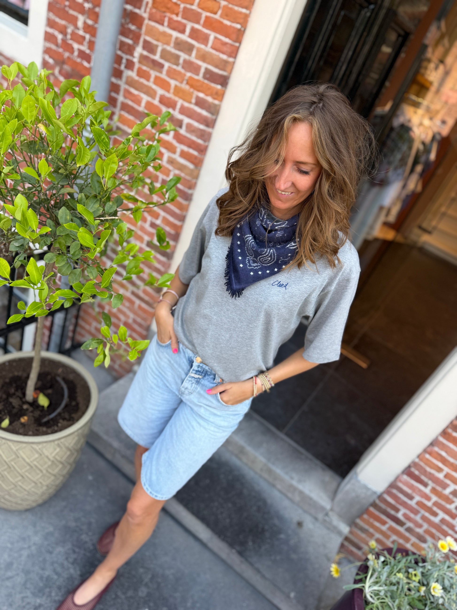 Bandana cashmere navy