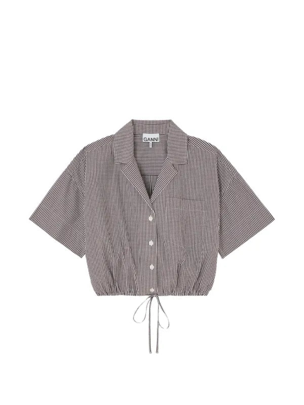 Blouse bowling light cotton chicory coffee