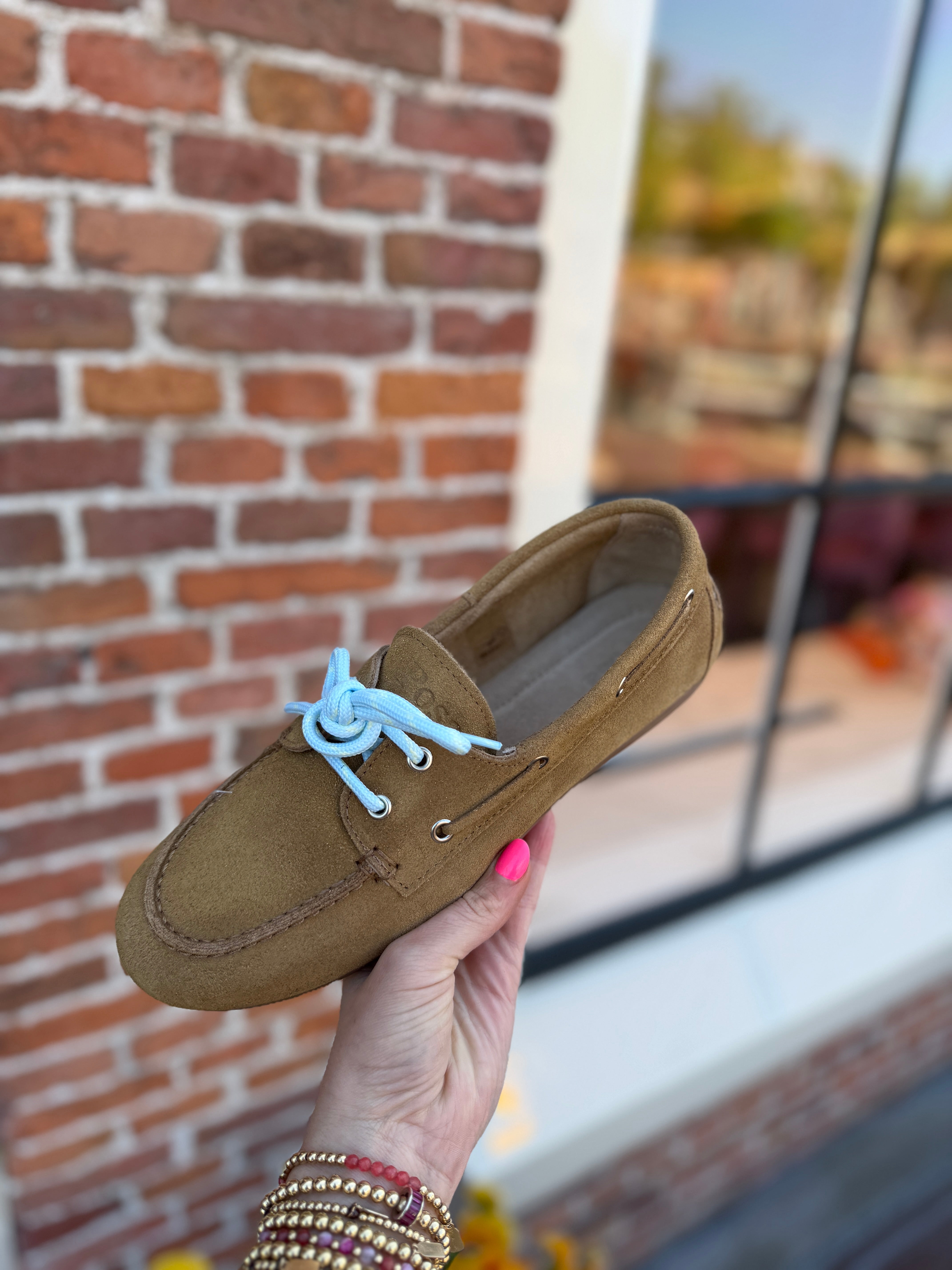 Image of Boat loafer brushed suede camel