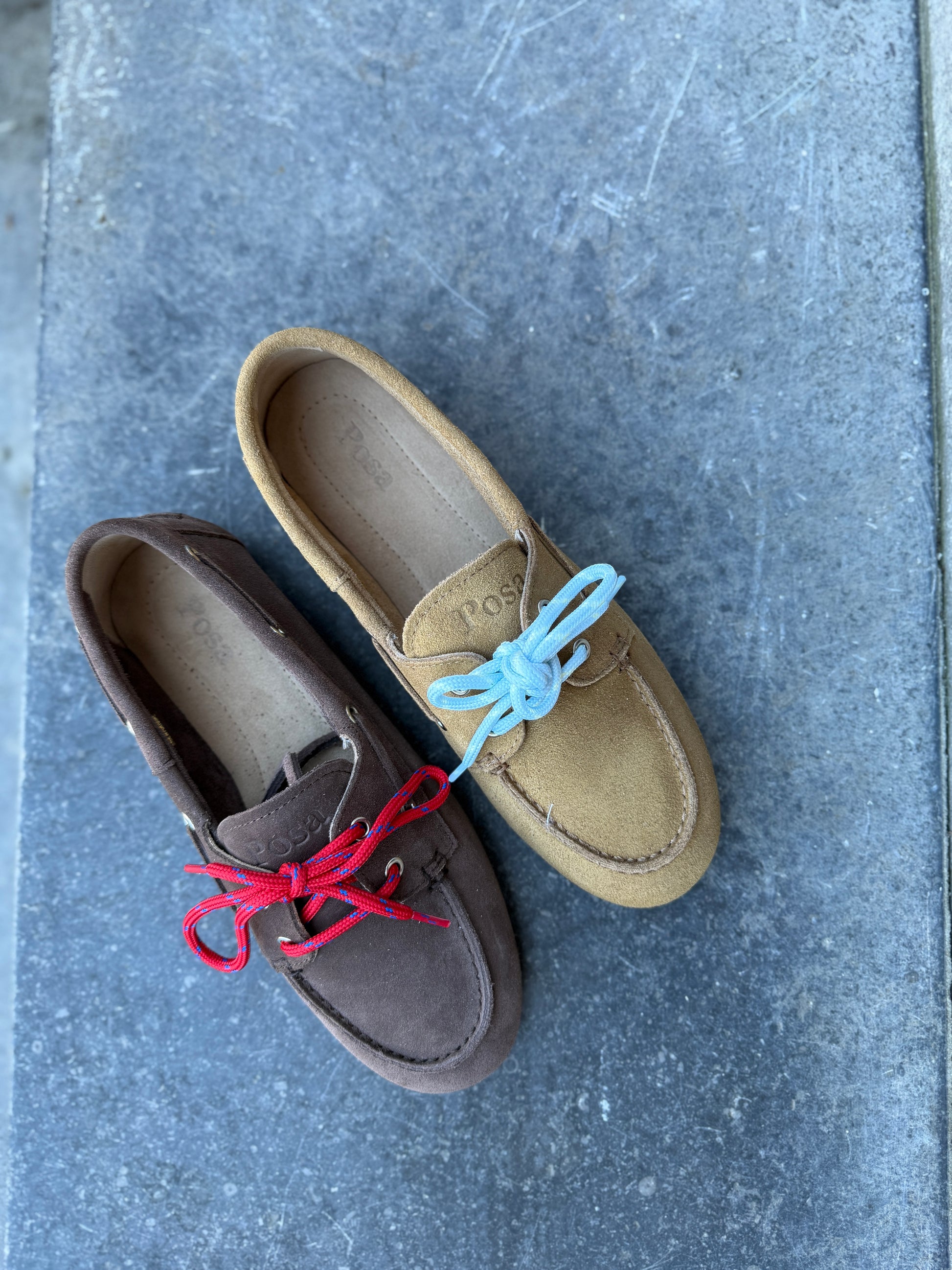 Boat loafer brushed suede camel