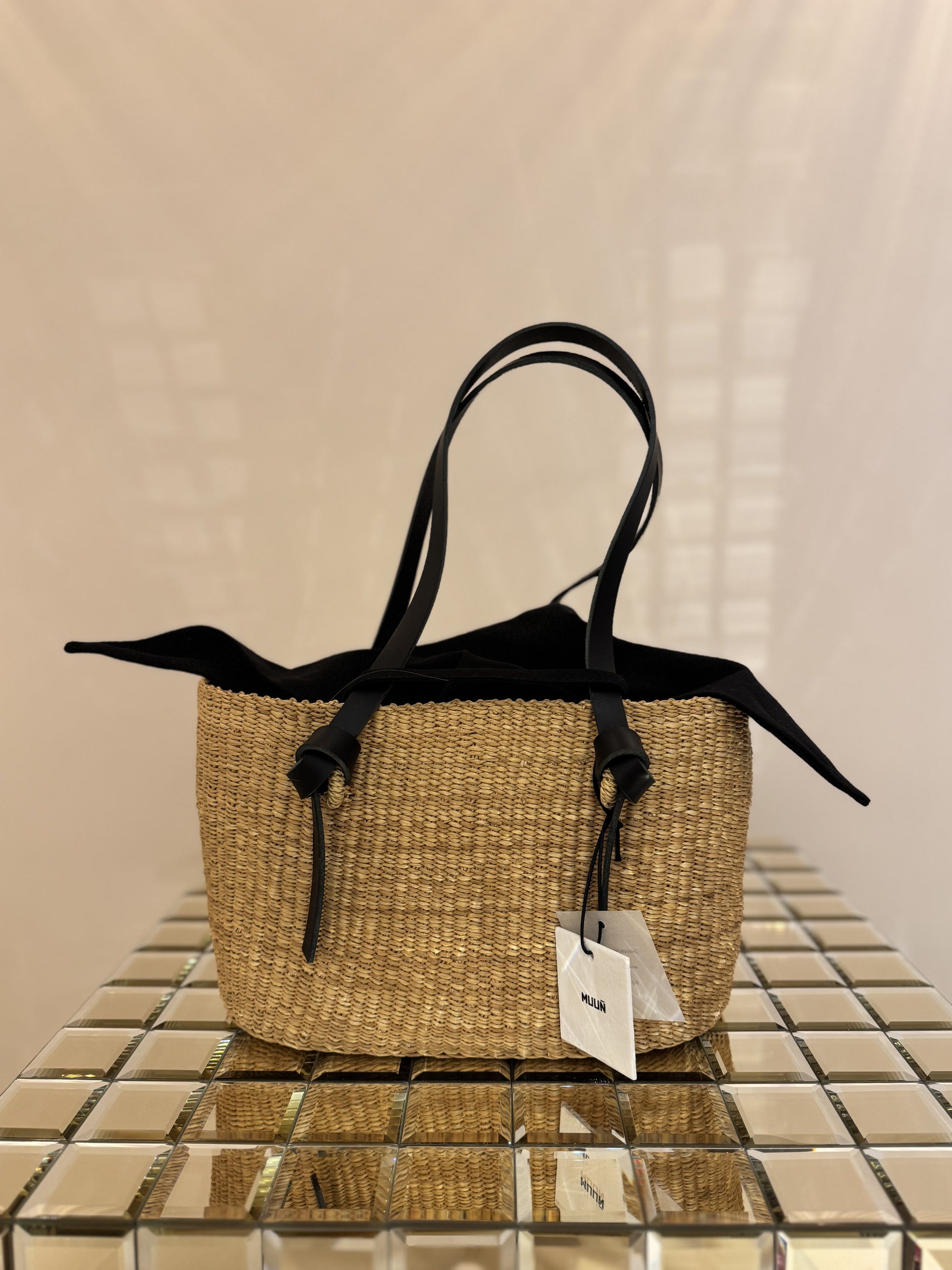 Bag straw Zorro natural black
