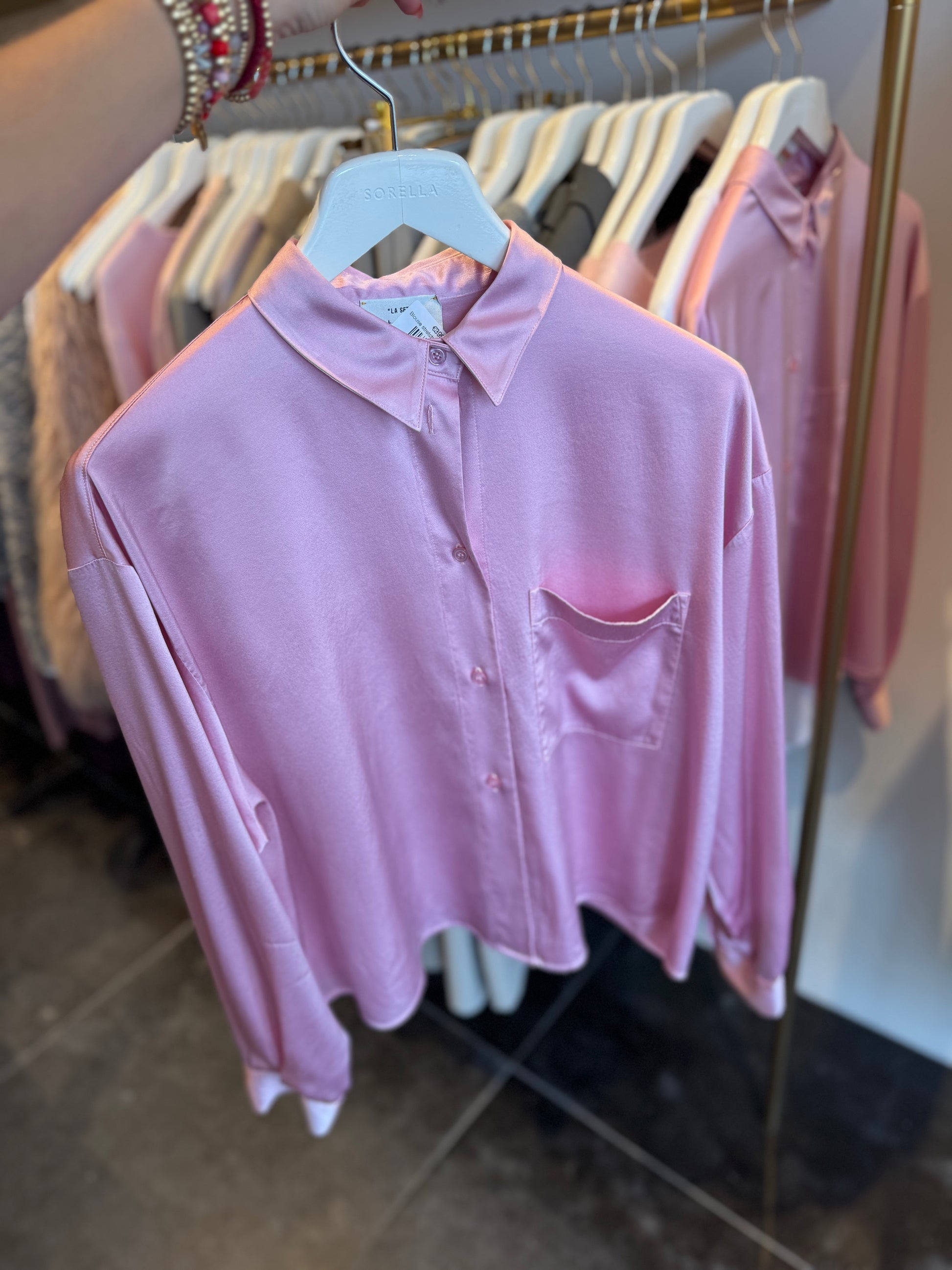 Blouse stretch silk camelia