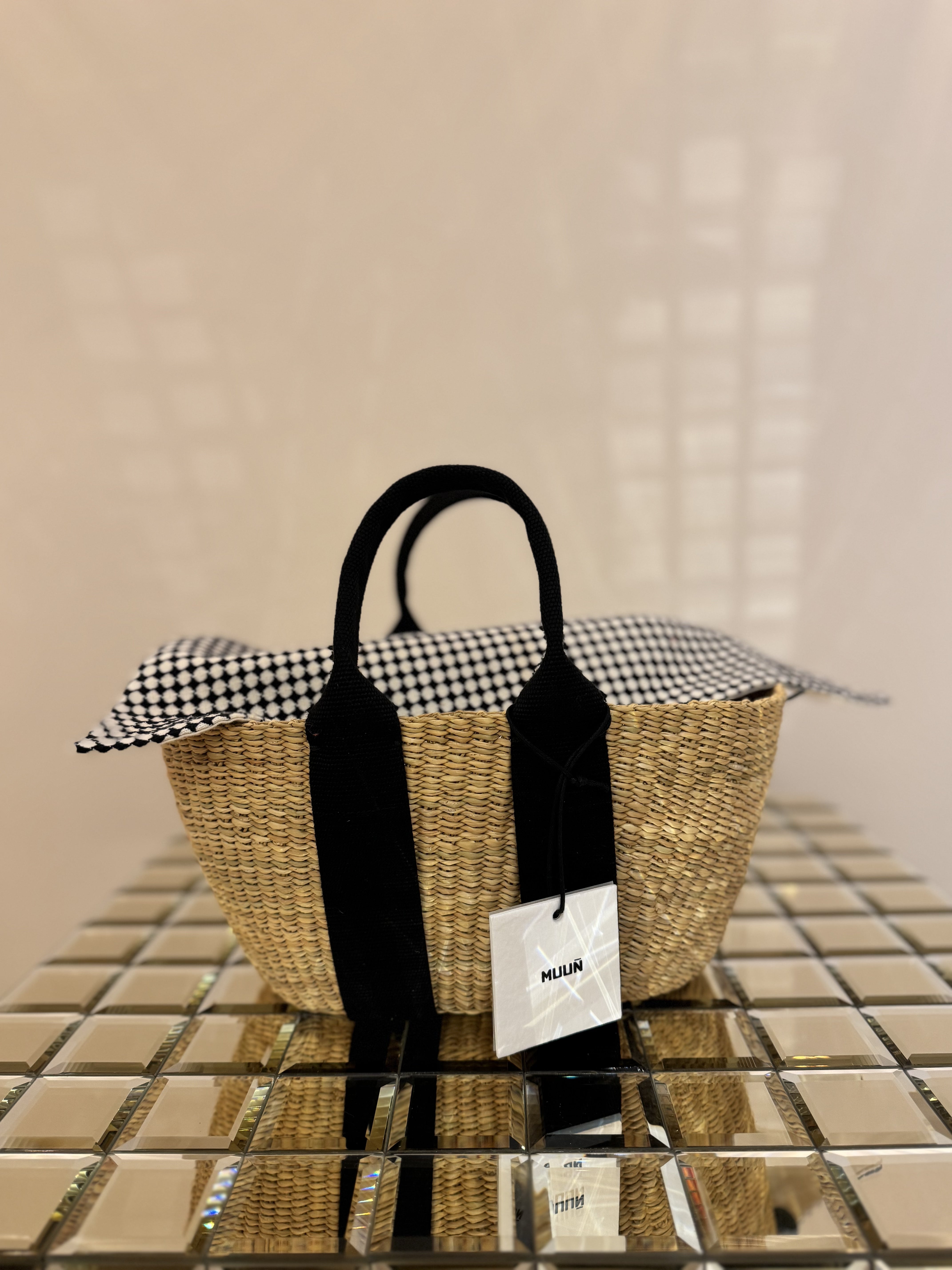 Image of Bag straw mini George natural black