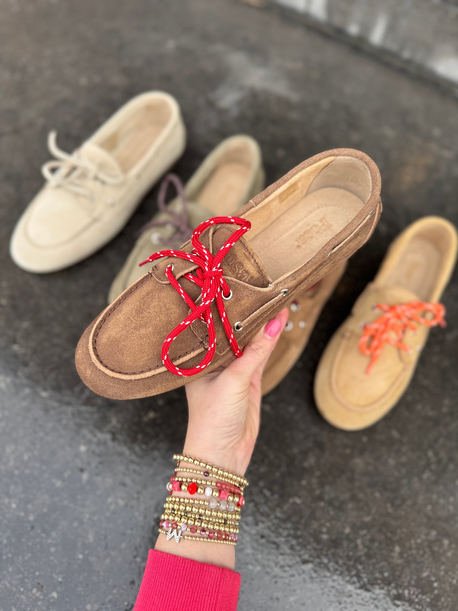 Boat loafer suede dark brown