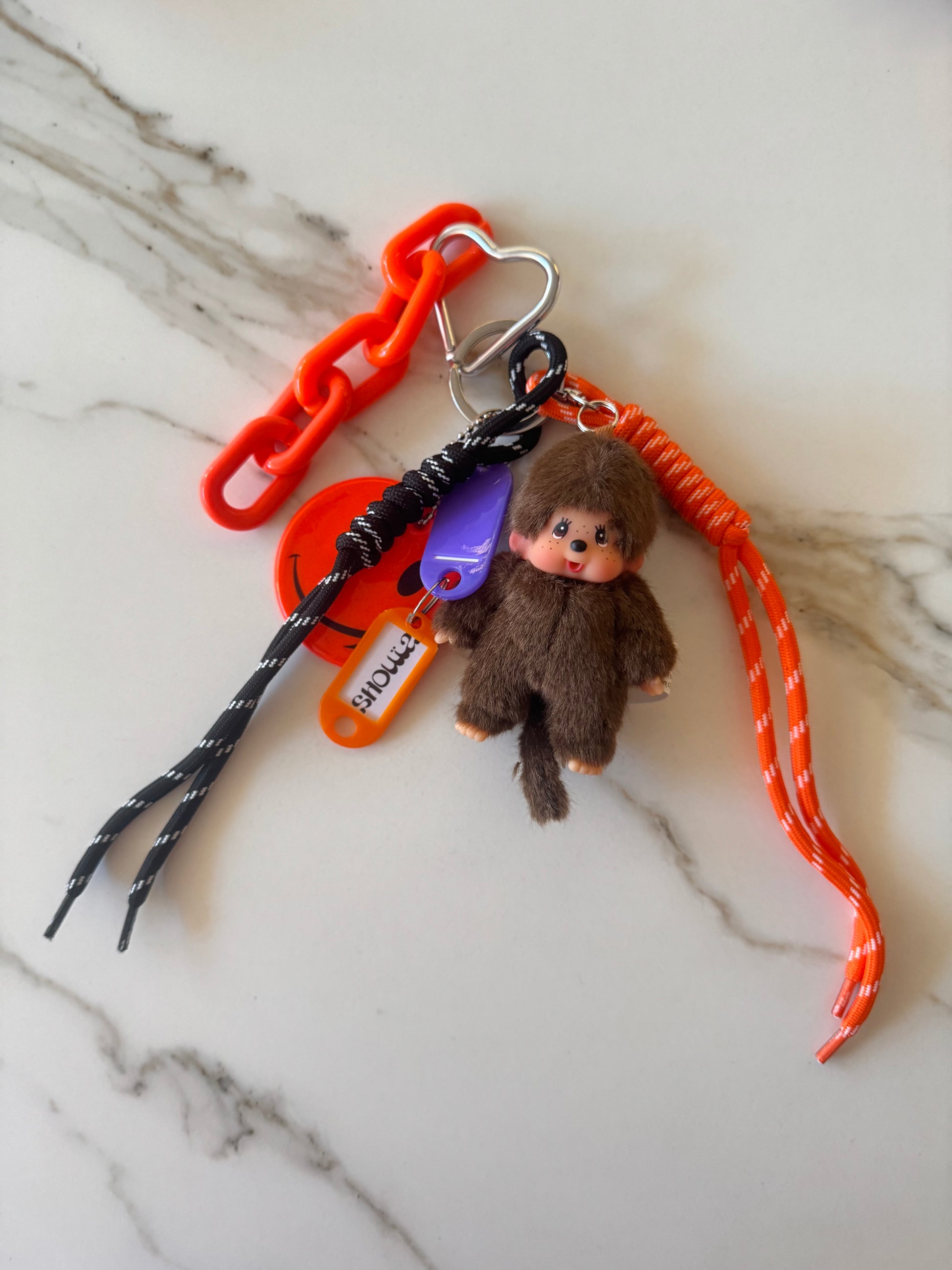 Bag charm Monchichi orange coral