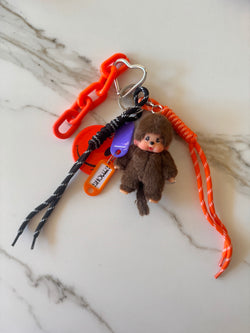 Image of Bag charm Monchichi orange coral