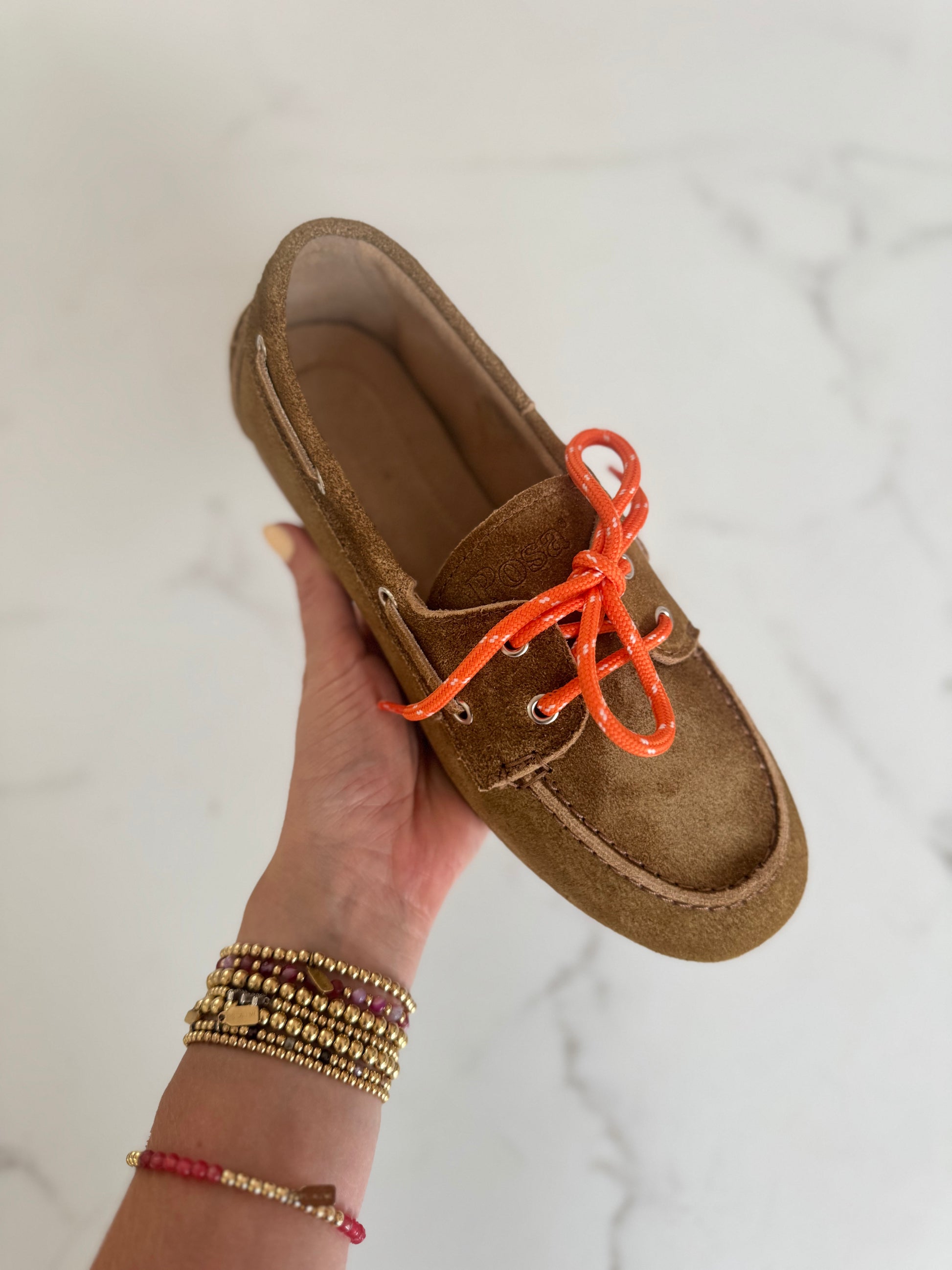 Boat loafer suede desert tan