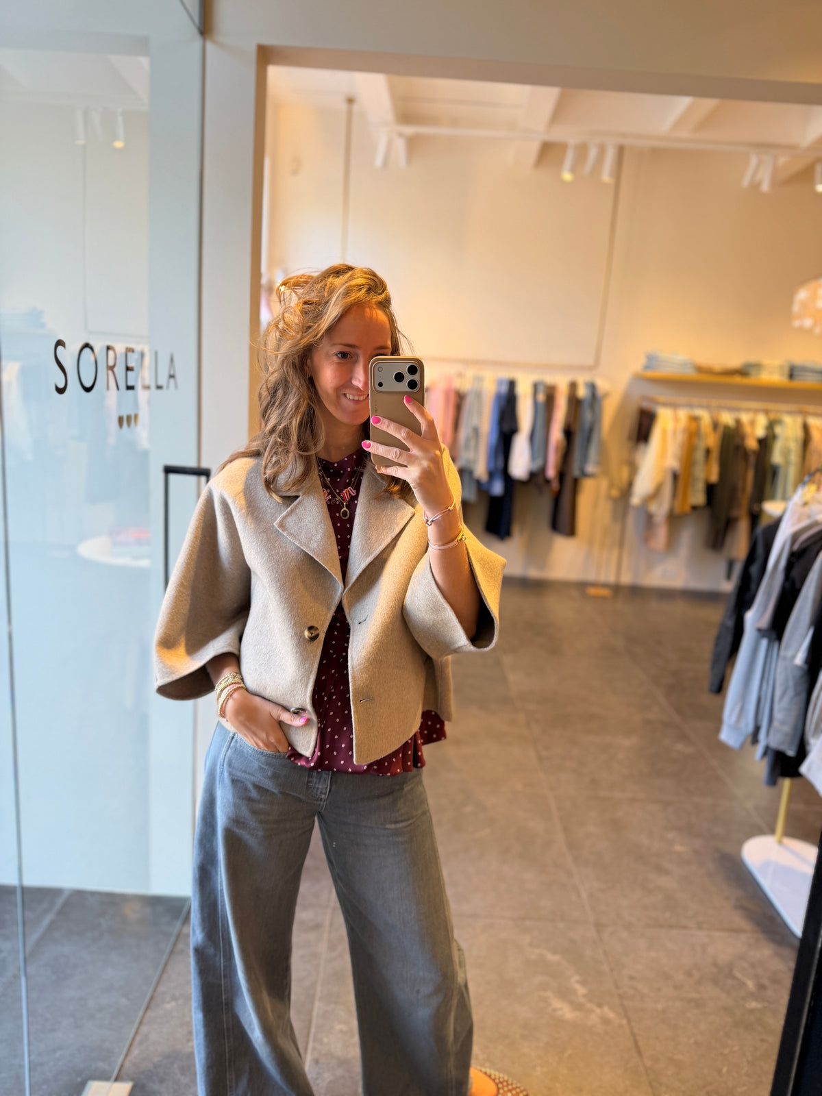Jacket Céline cape beige melange