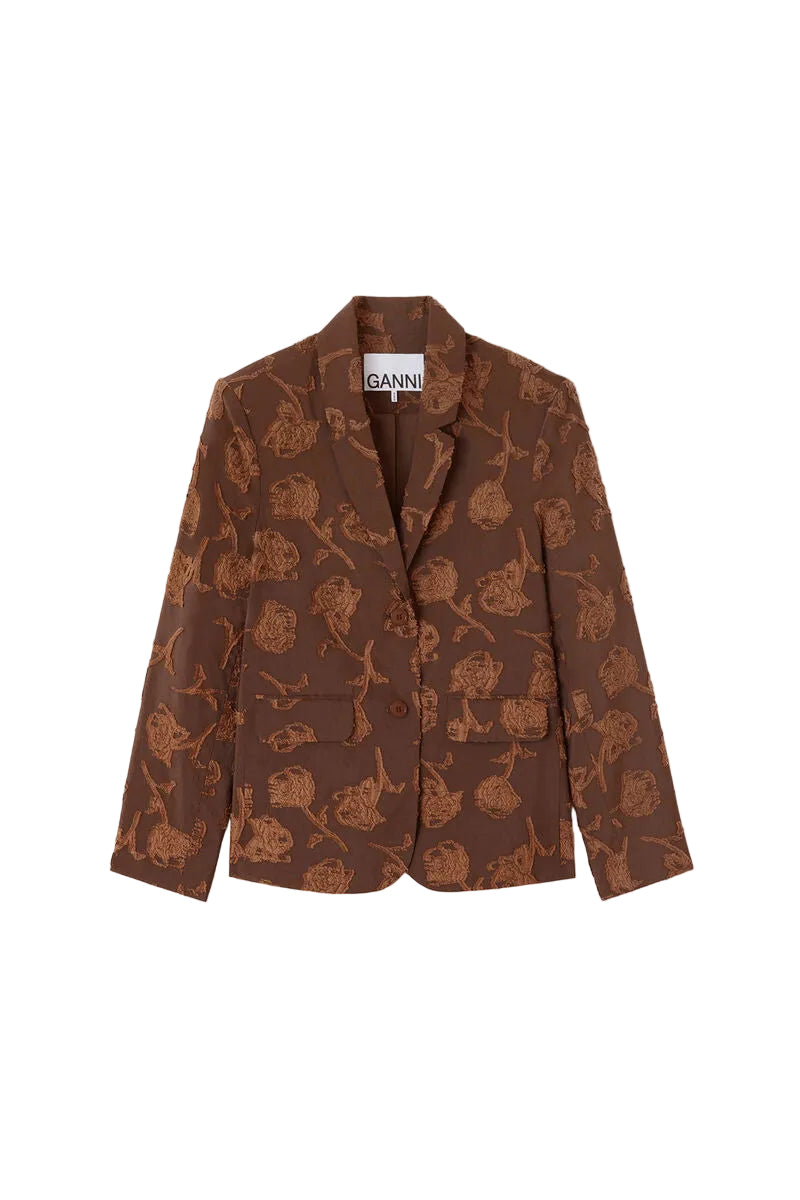 Blazer coupe elastic cocoa brown