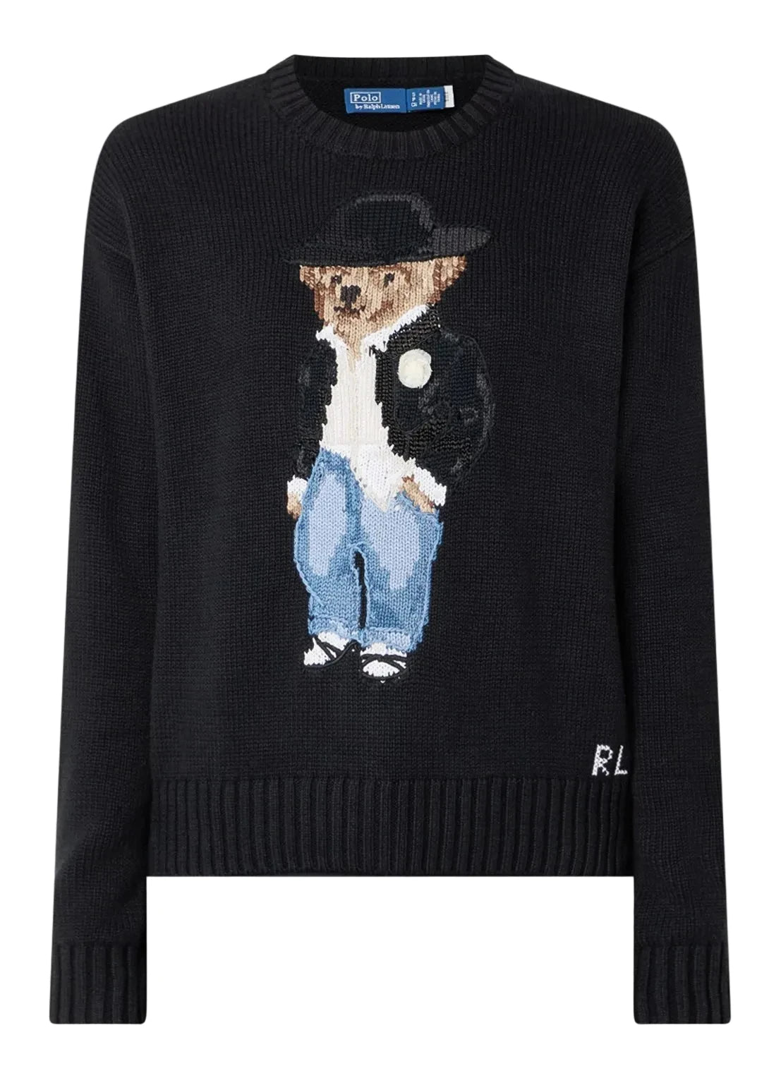 Knit cotton bear black