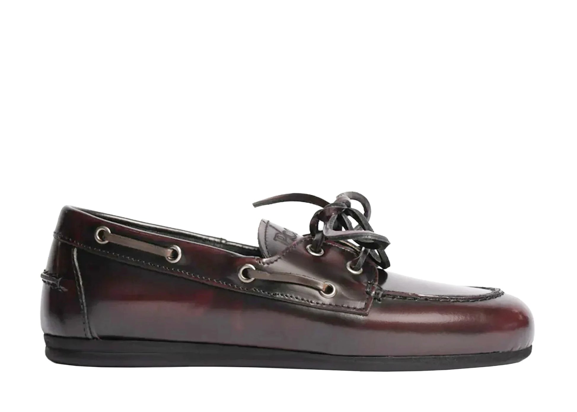 Boat loafer burgundy leather