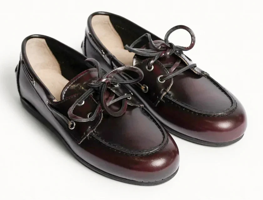 Boat loafer burgundy leather