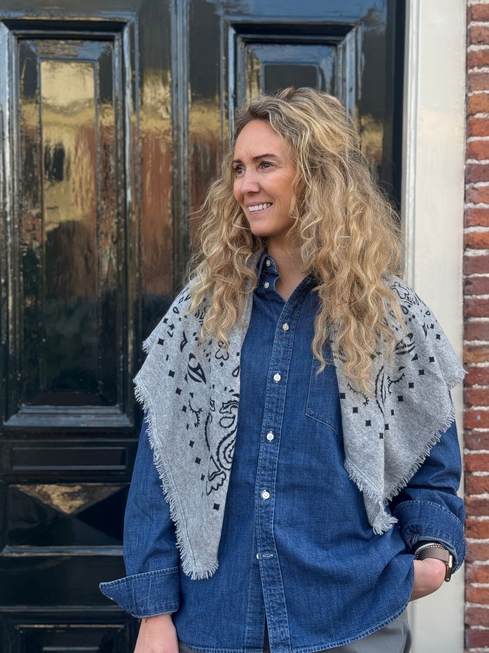 Scarf cashmere grey