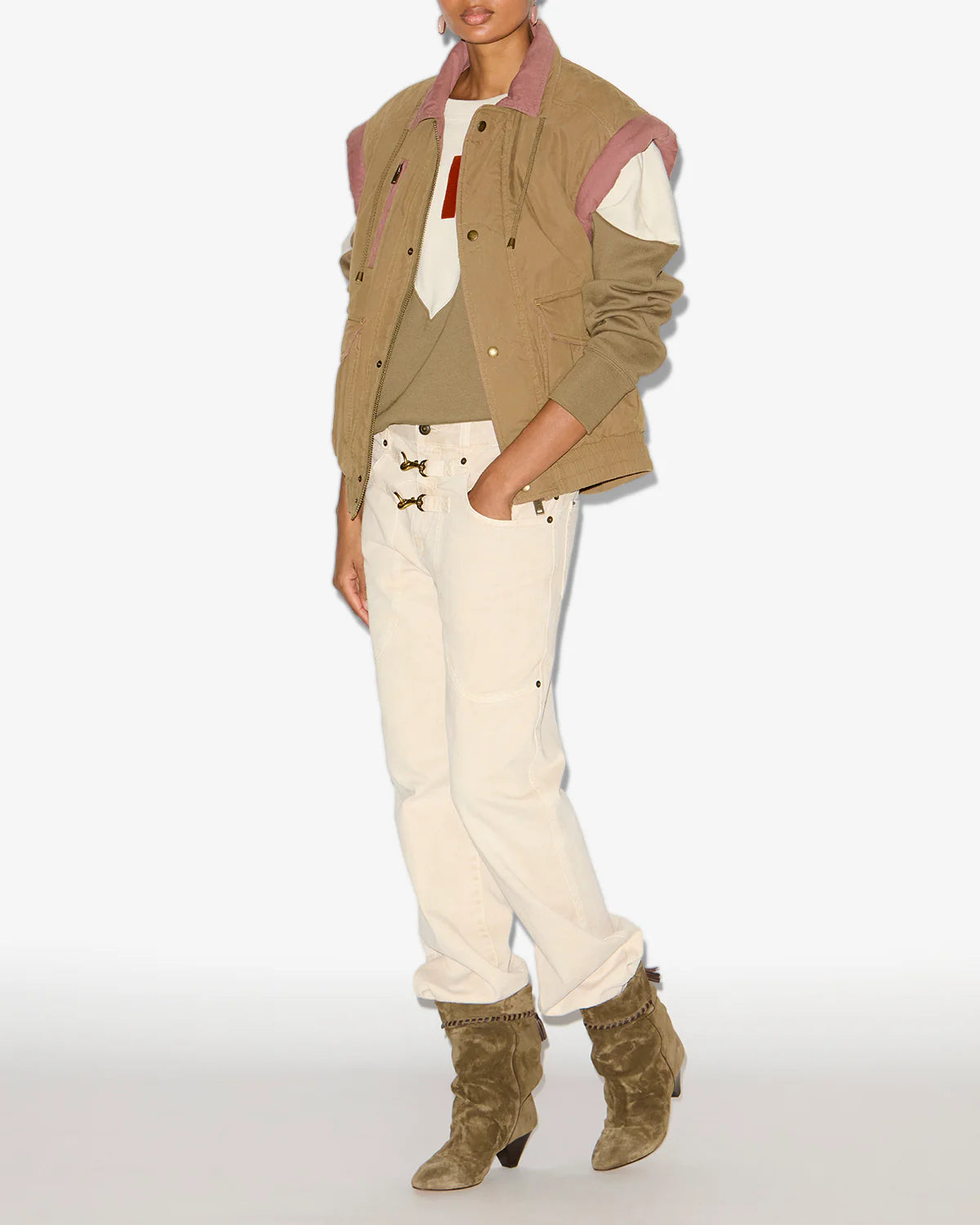 Image of Jacket Desha khaki pink