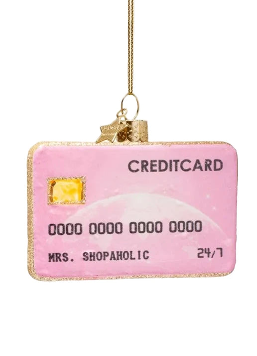 Kersthanger creditcard pink