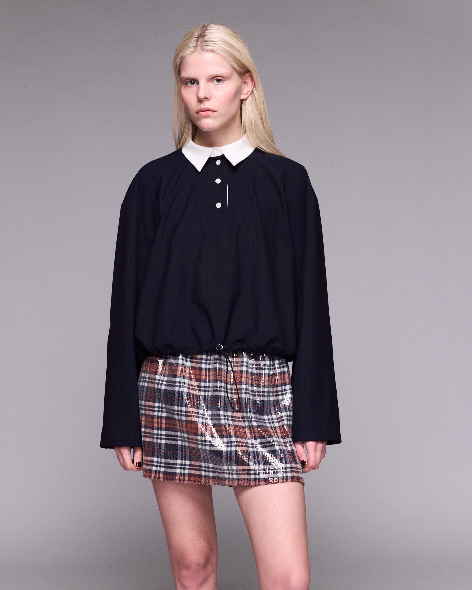 Blouse Pauli navy pinstripe