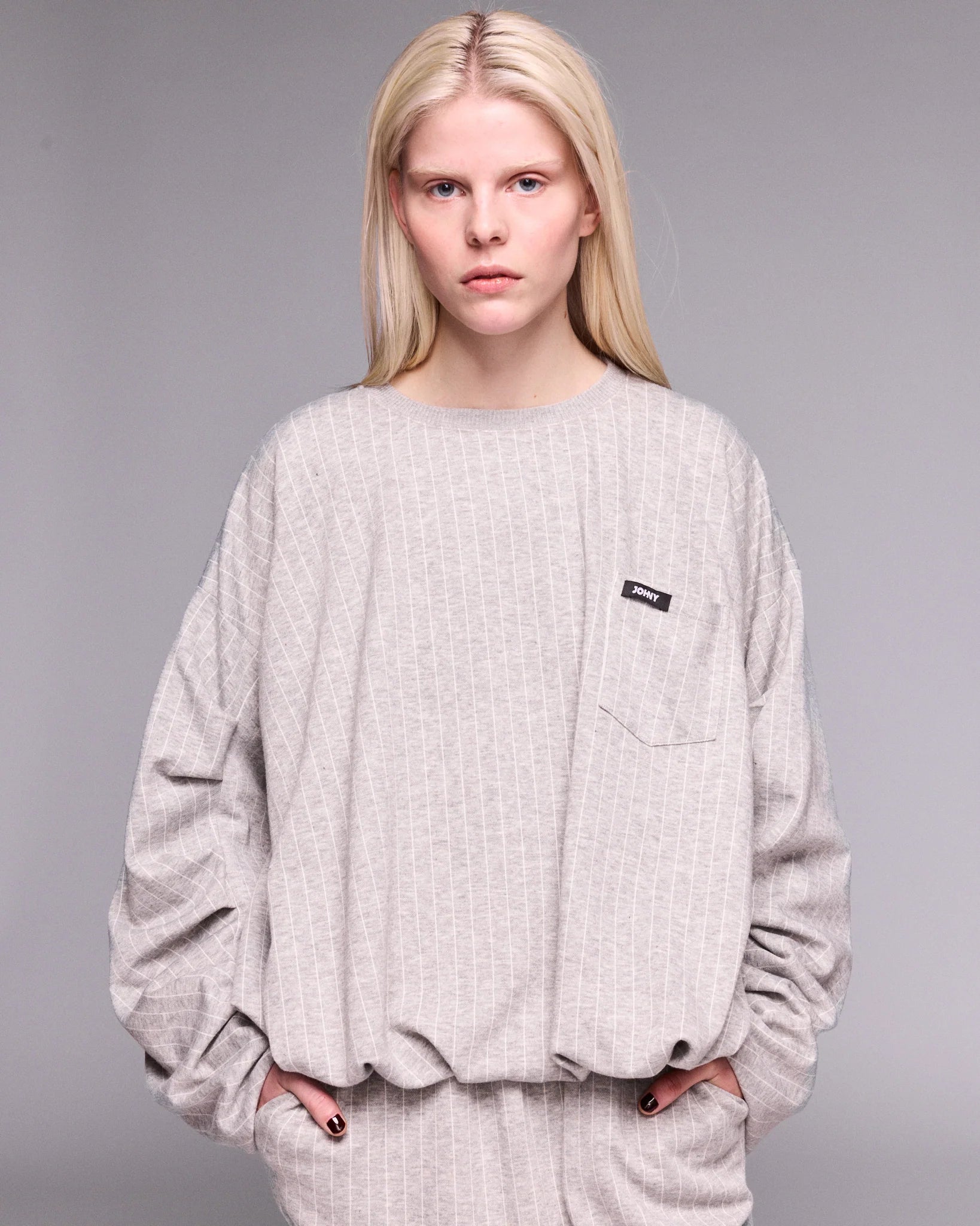 Image of Sweater Lauryn grey pinstripe
