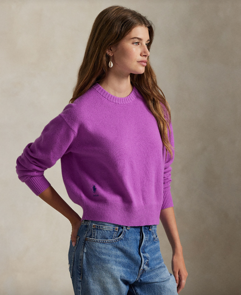 Knit cashmere purple