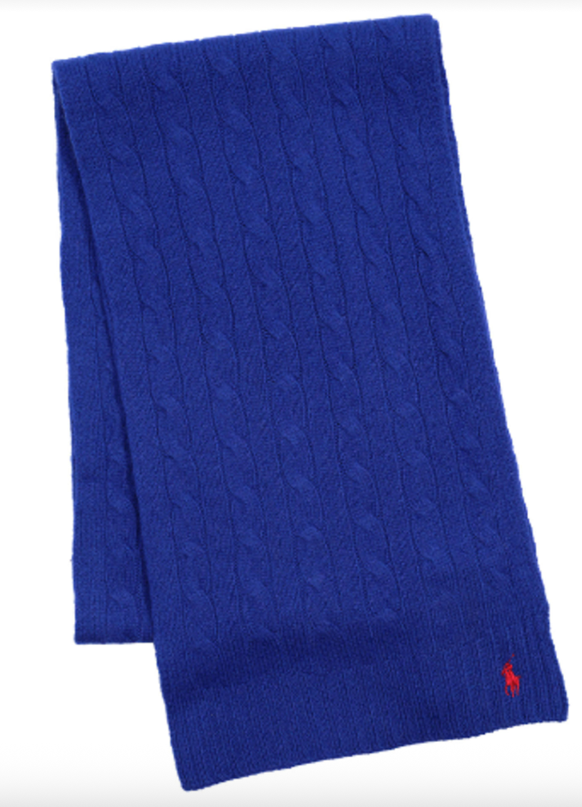 Scarf wol/cashmere royal blue