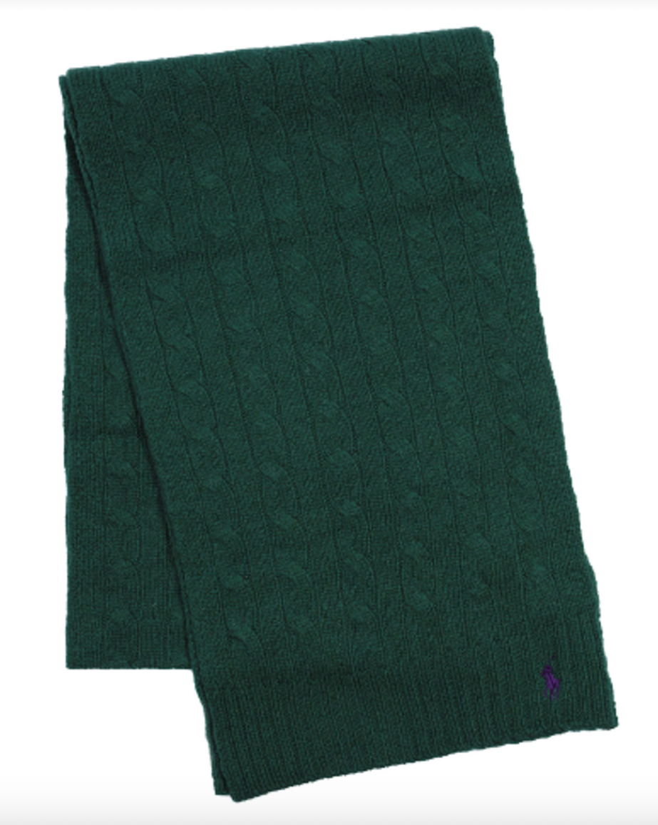 Scarf wol/cashmere forest green