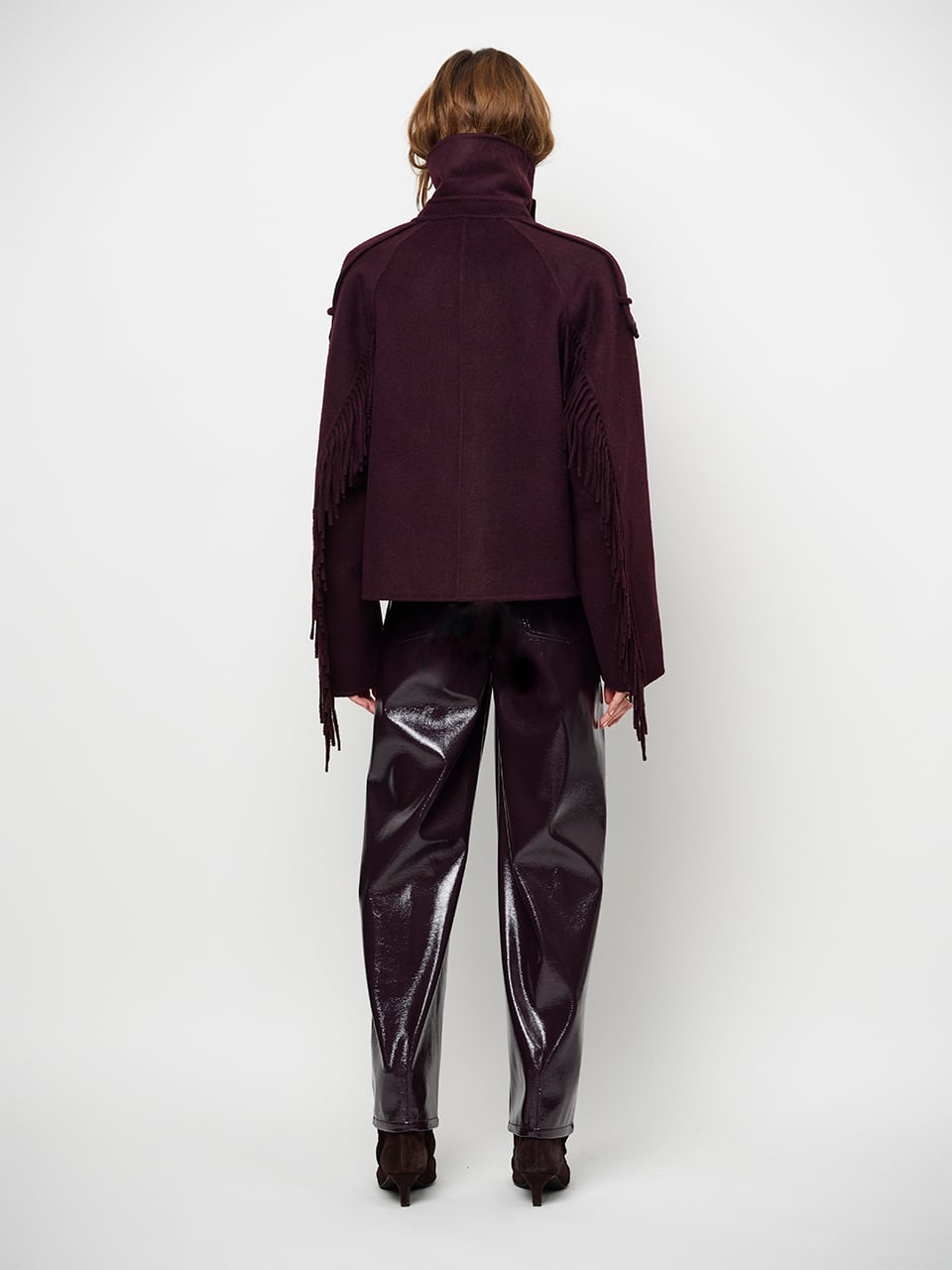 Image of Coat Haven fringe dark plum