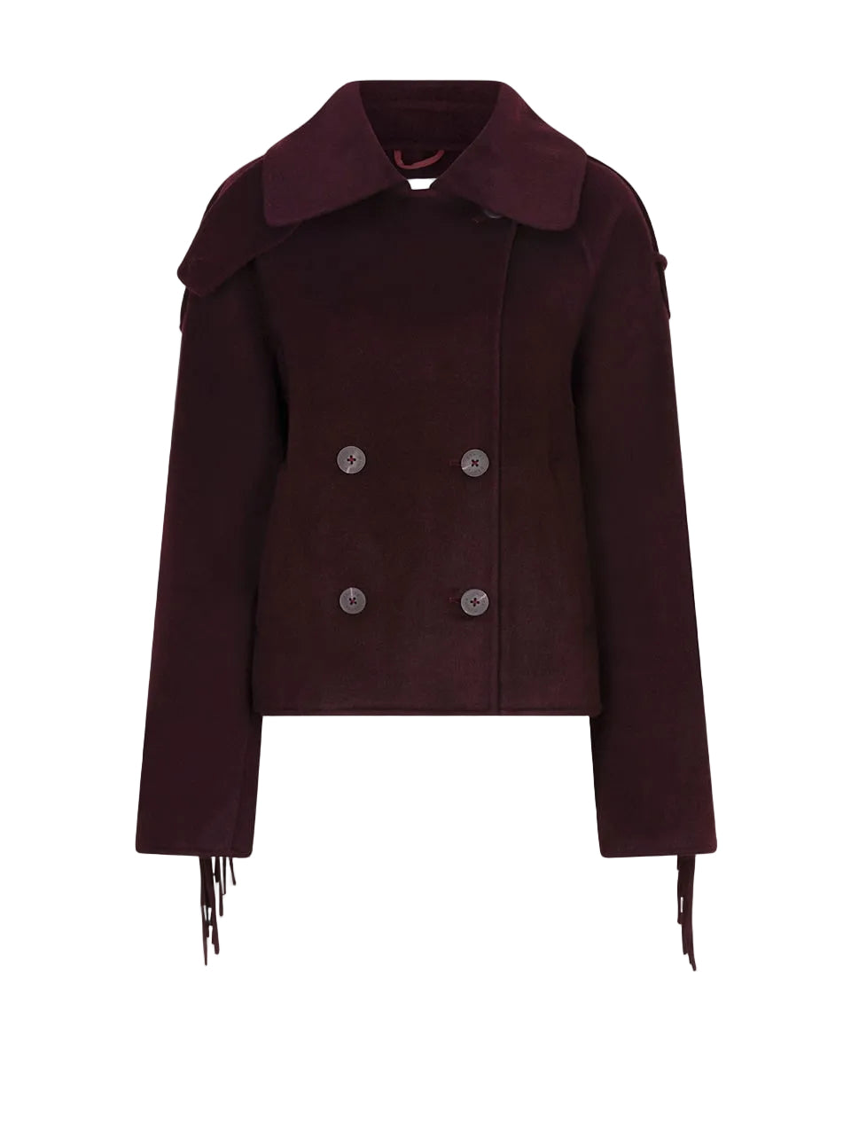 Image of Coat Haven fringe dark plum