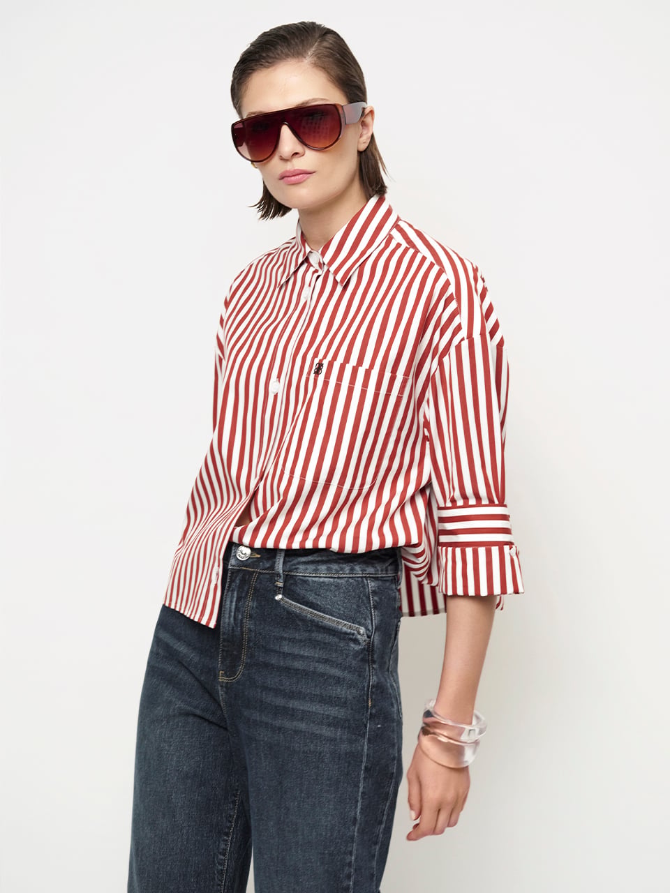 Image of Blouse Gabe striped roasted pumpkin