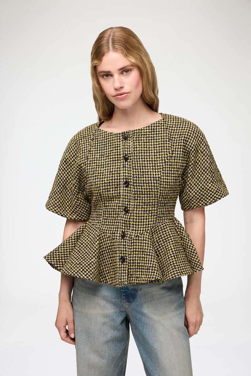 Blouse blazing yellow peplum