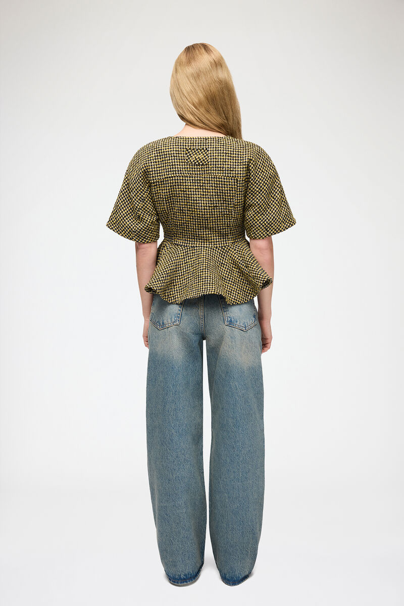 Blouse blazing yellow peplum