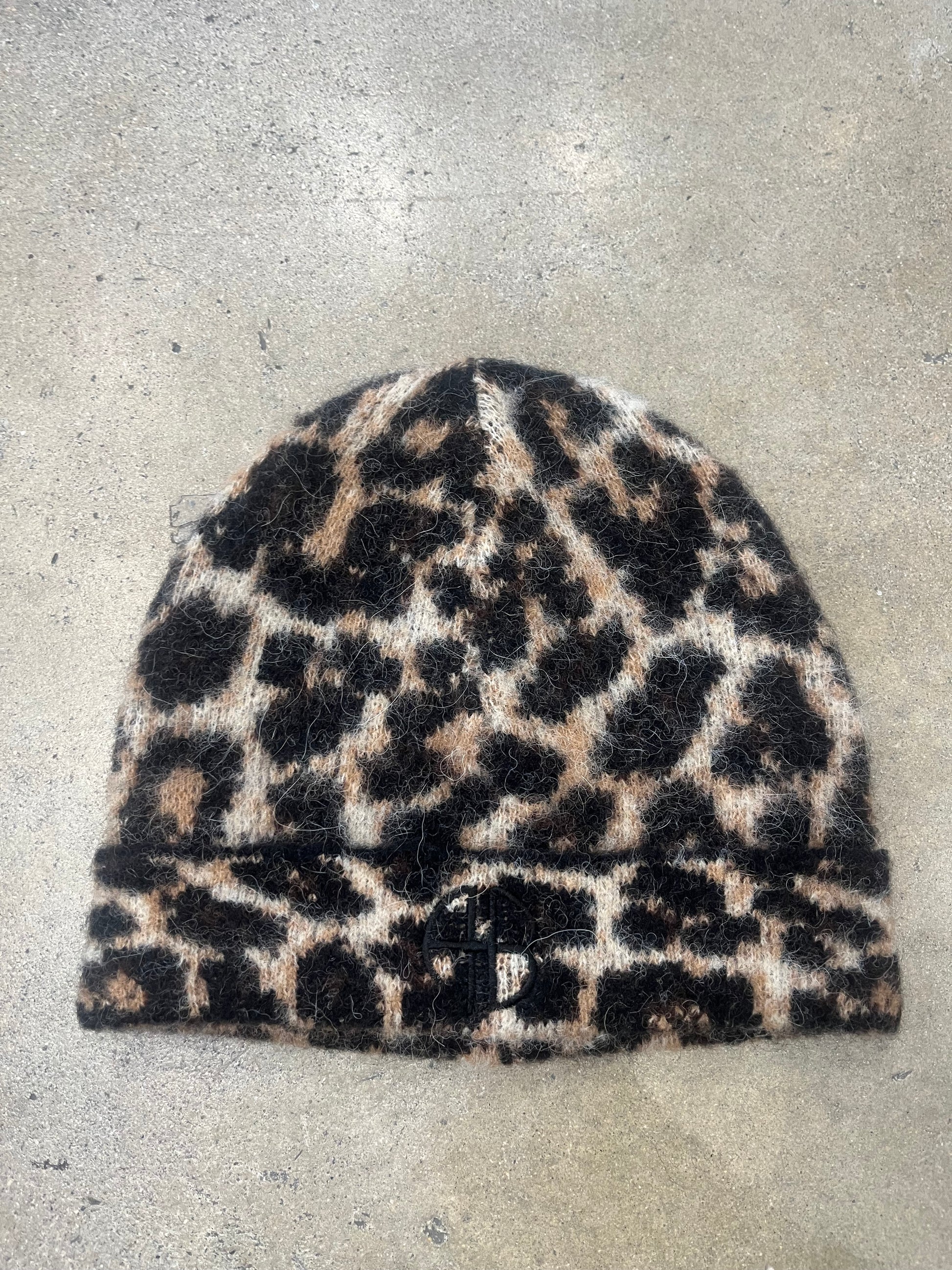Beanie Elia black/brown leopard