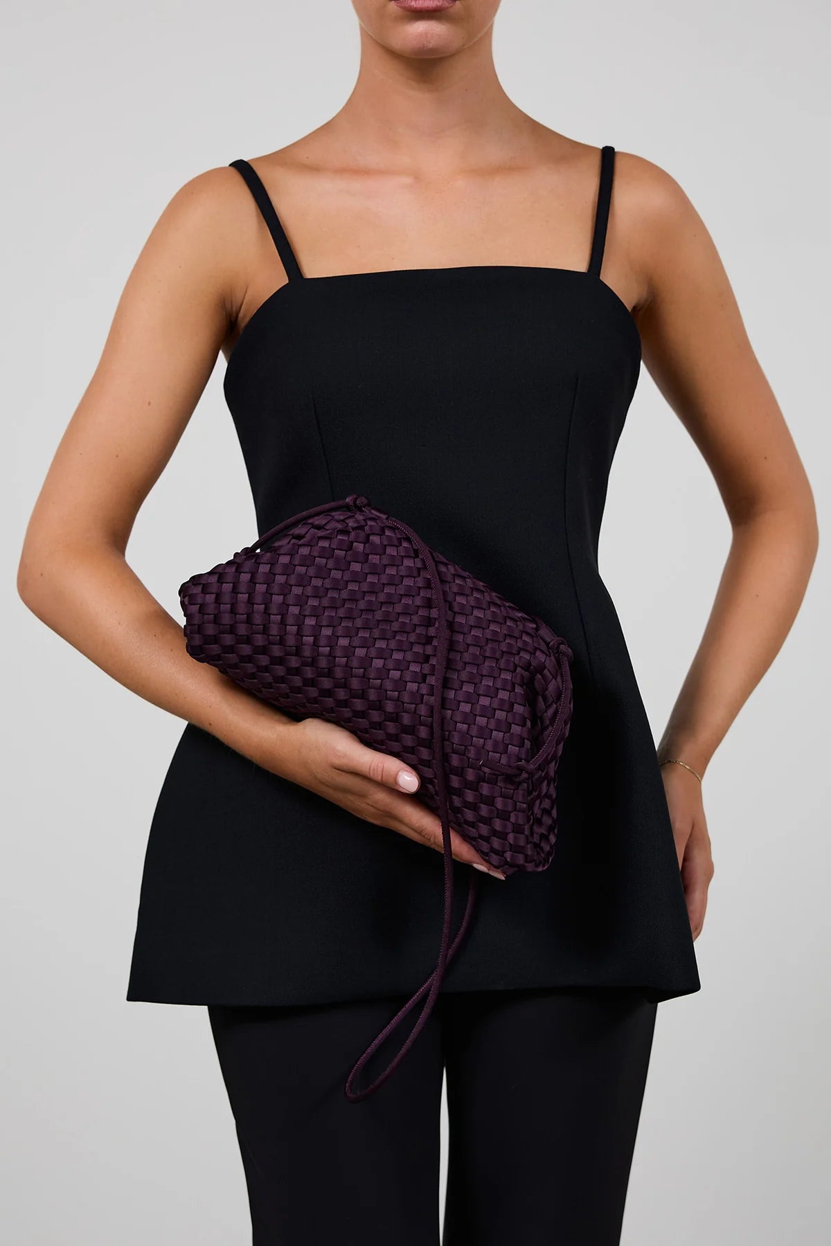 Bag Pouch aubergine satin