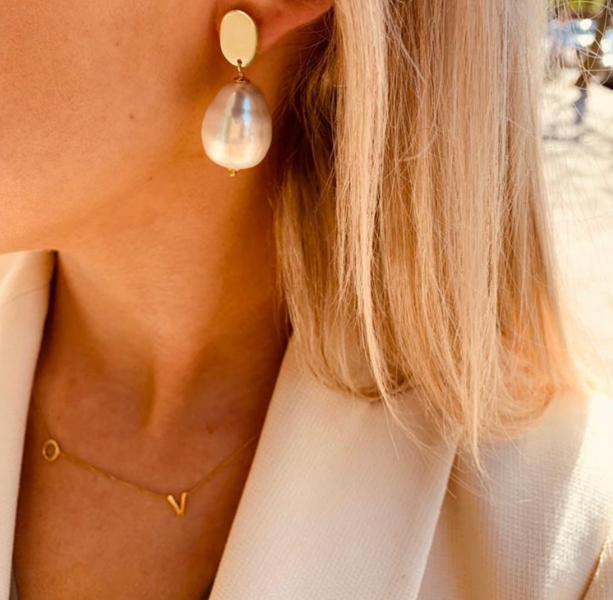 Earrings Pearl mother earth L
