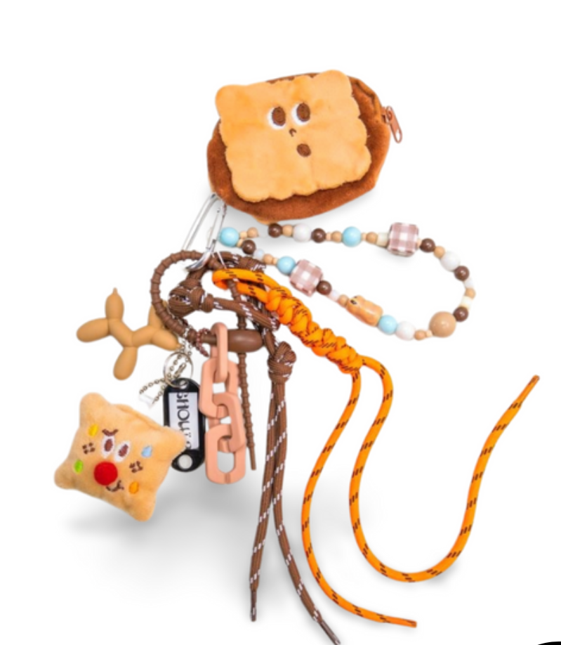 Bag charm brown orange