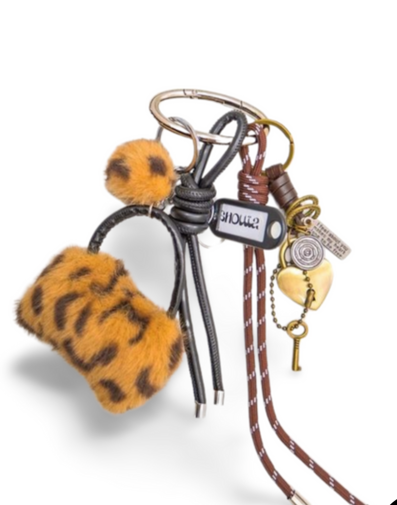 Bag charm brown bag safari