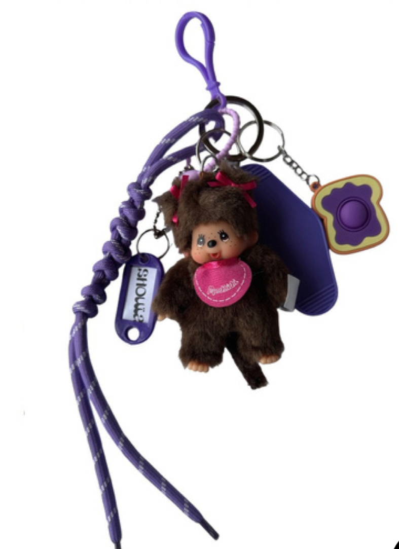 Bag charm monchichi purple