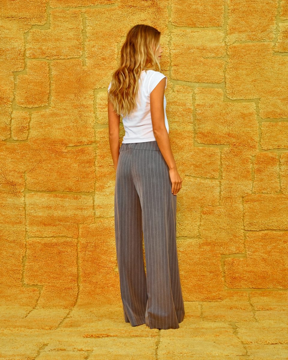 Pants Honey flanel touch pinstripe grey