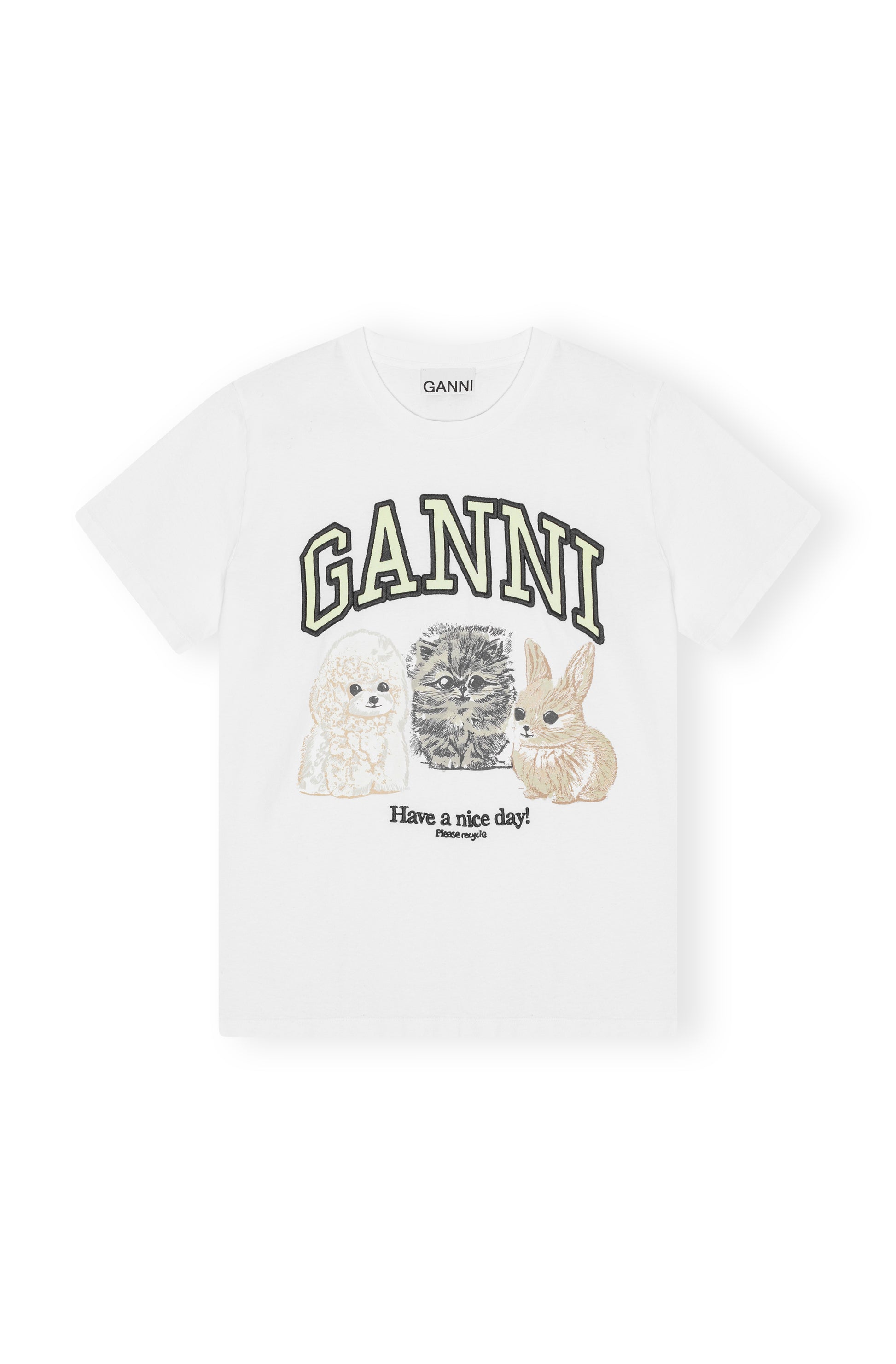 Tee Animal puppies bright white