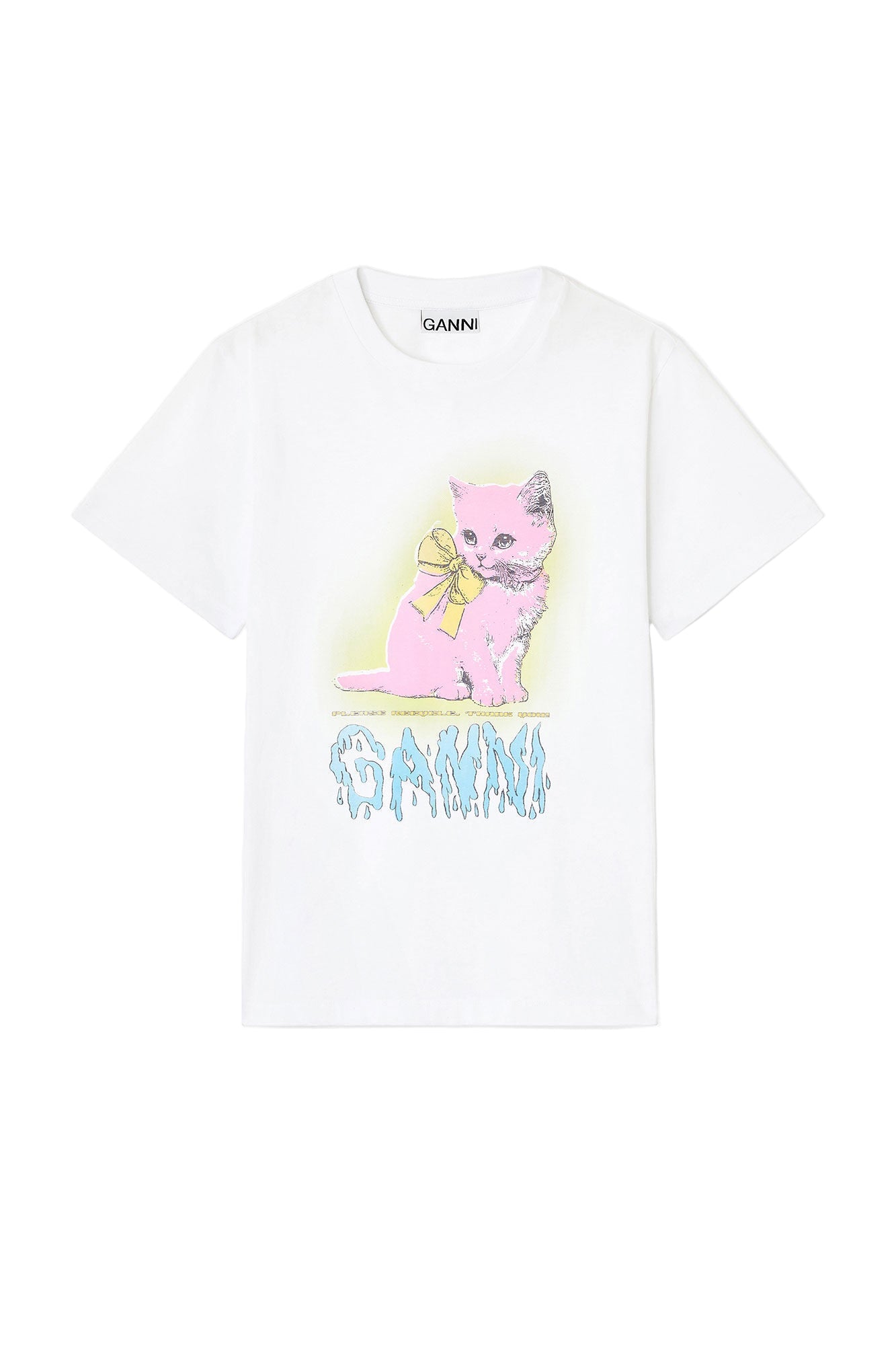 Tee neon kitty white