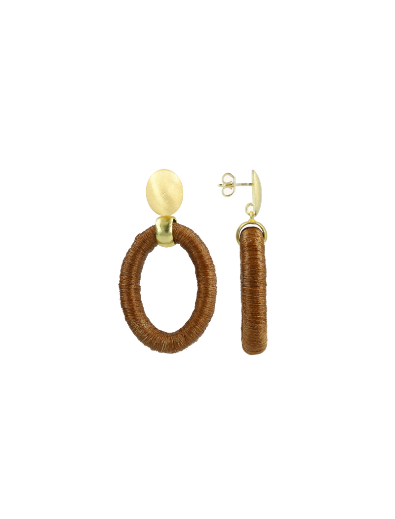 Earrings Faye camel brown S