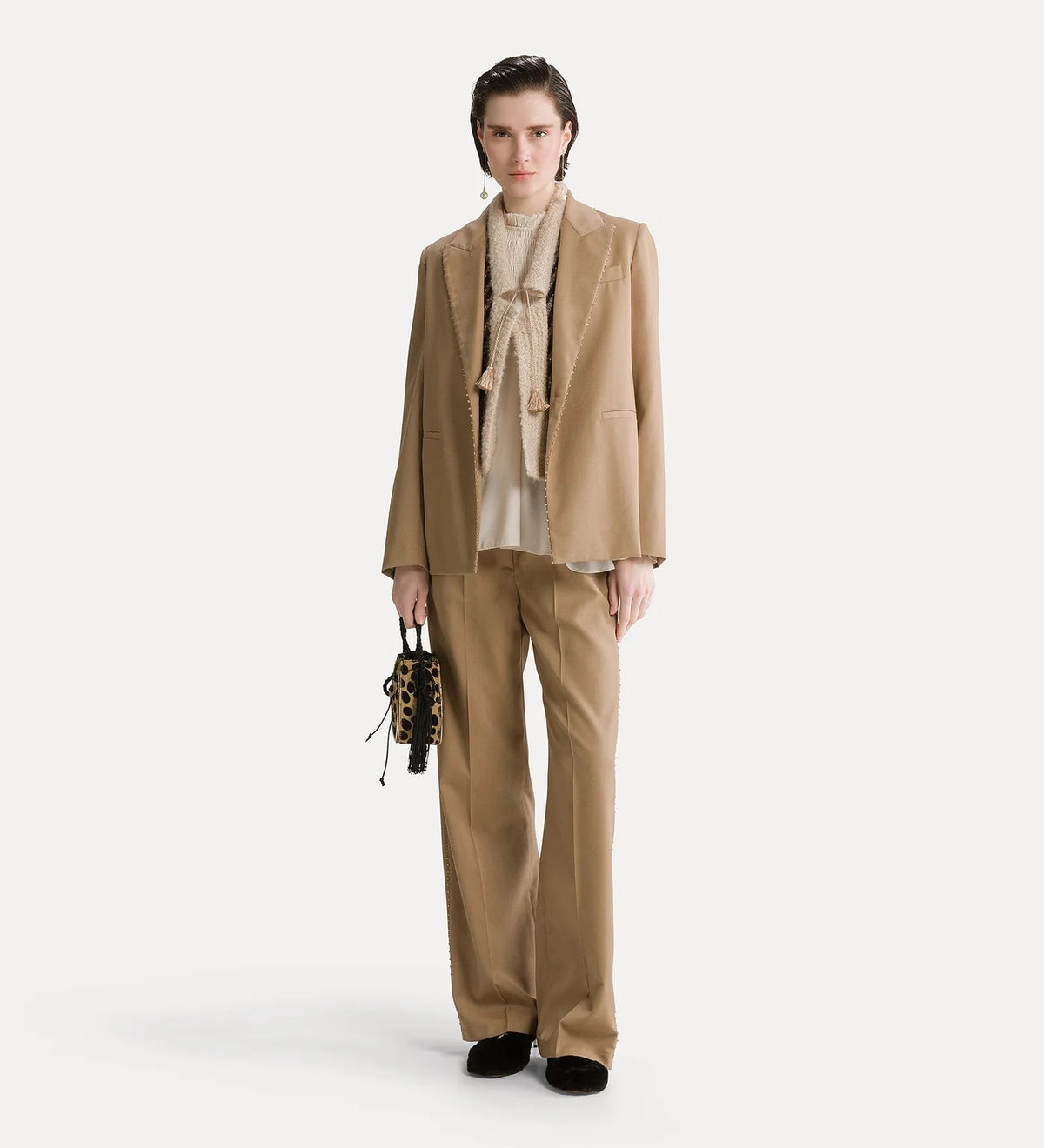 Blazer grain de poudre mandorla