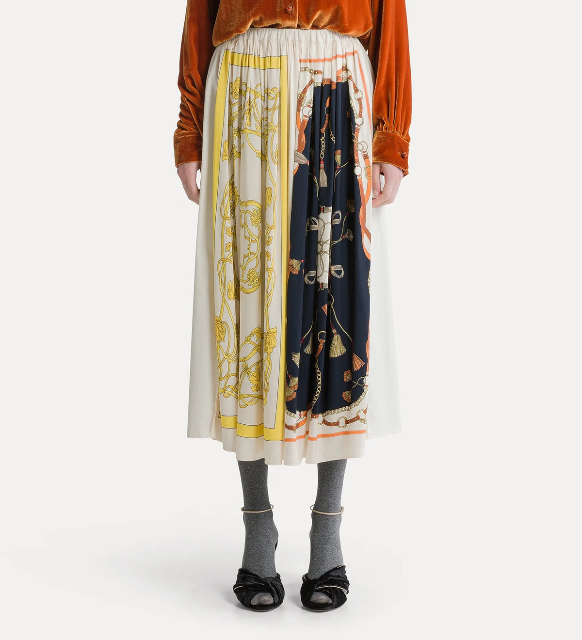 Skirt the crown viscose twill elastic