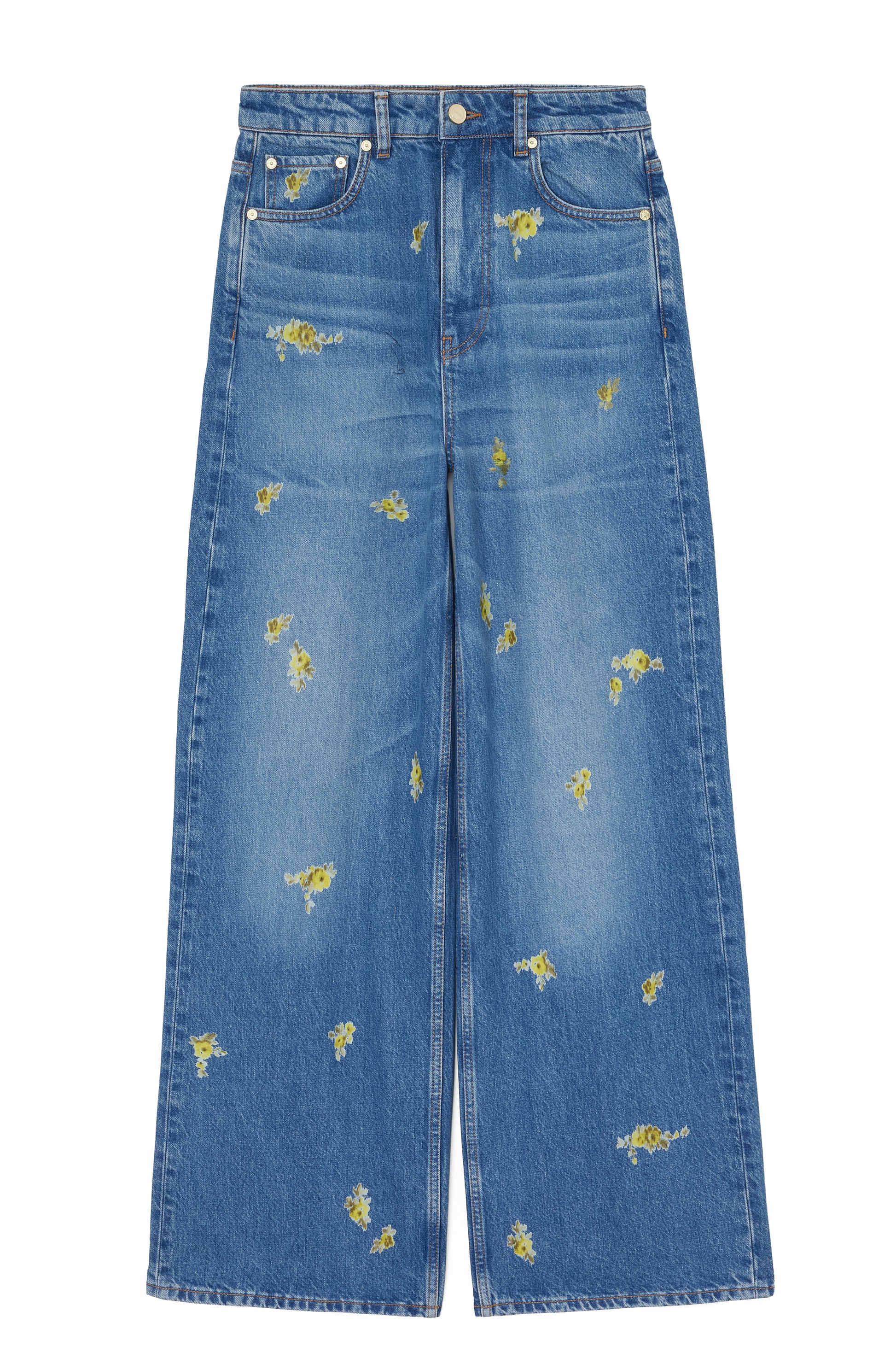 Denim Lari printed flower