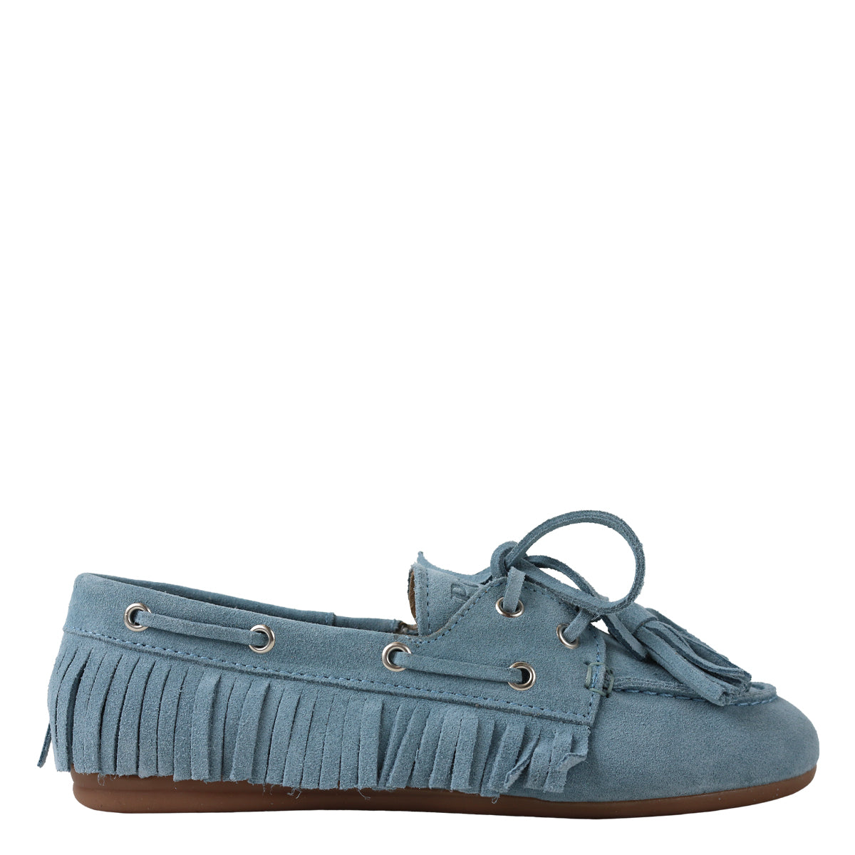 Boat loafer suede tassel blue lagoon
