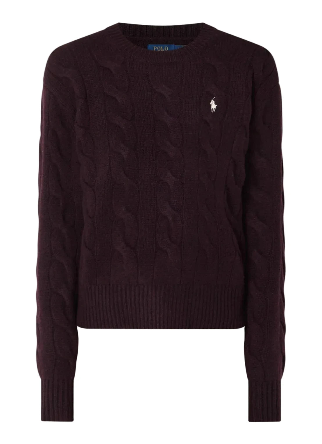 Knit cable cotton damson melange